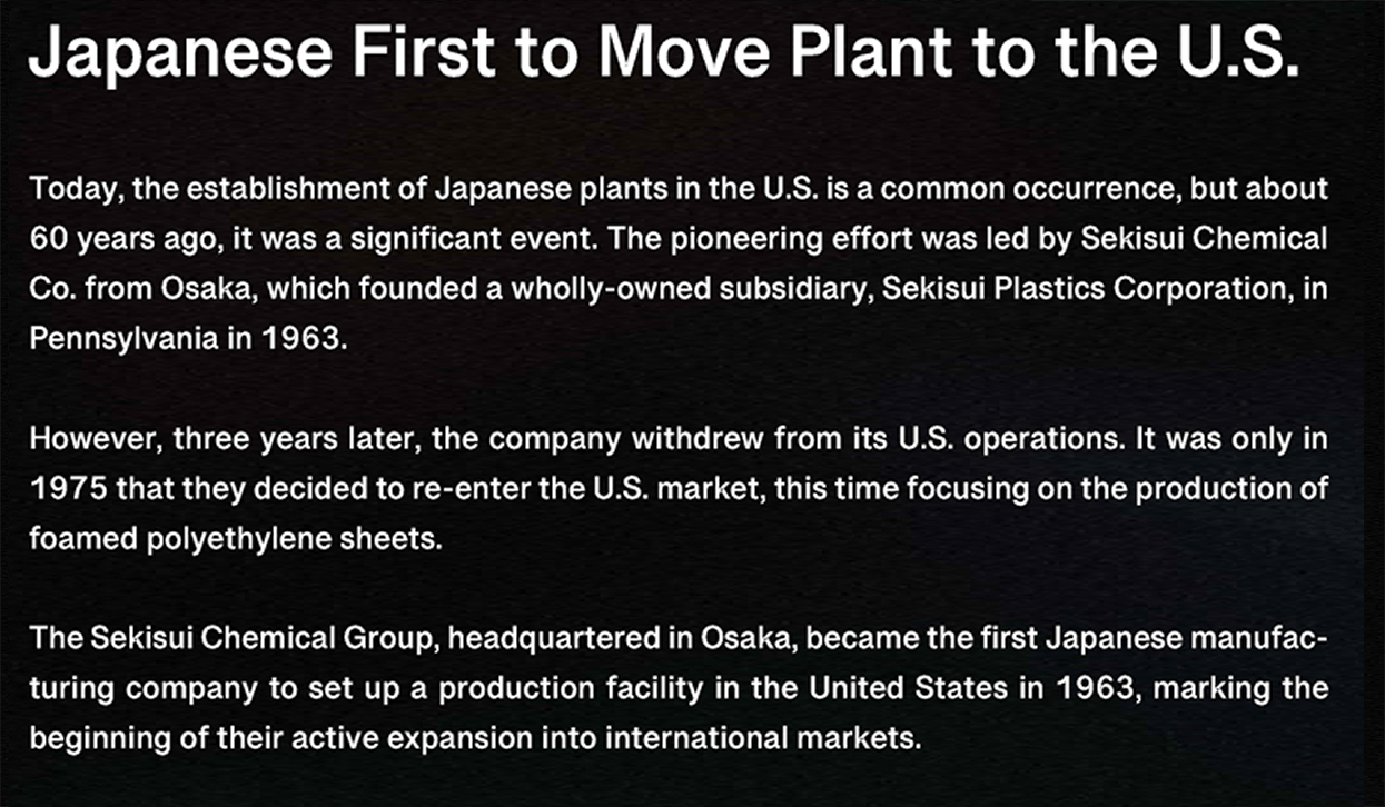 Japanese First to Move Plant to the U.S.